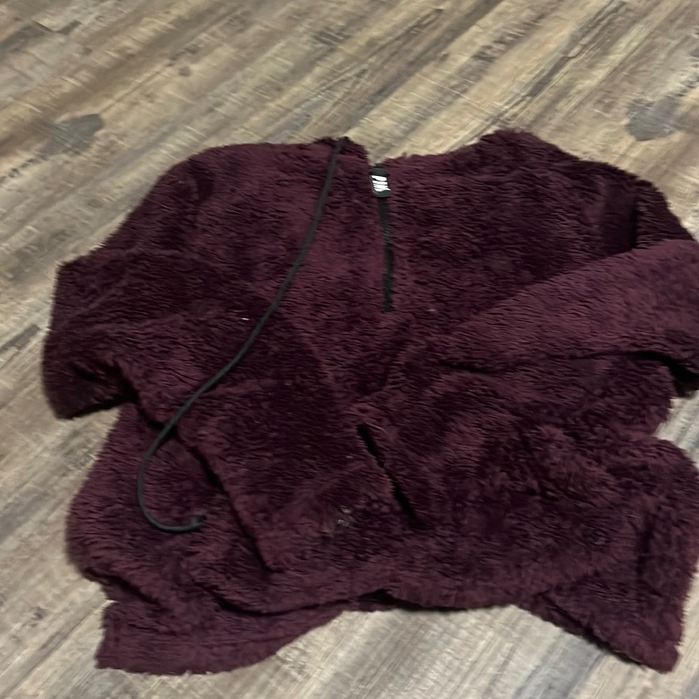 PINK Sherpa Quarter Zip Size- M